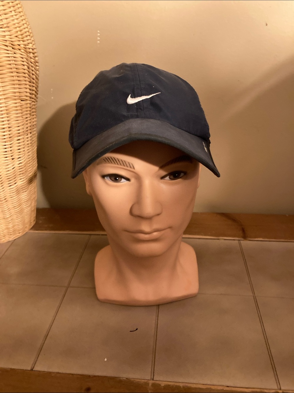 Nike Dark Blue Baseball Cap with White Swoosh OS